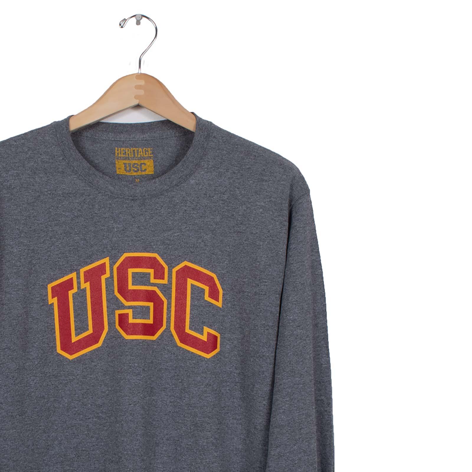 USC Arch Stroke Mens Basic LS Tee Charcoal image21